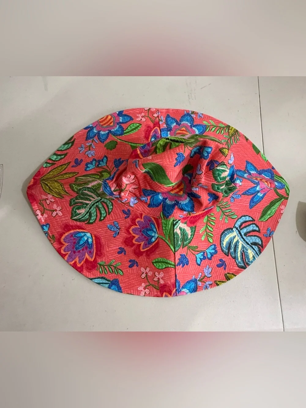 Johnny Was Yellow Floral Sun Hat with Multicolor Blossoms